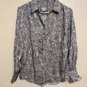 Chico’s Snakeskin Print Button Front Blouse Size 1 (US 8/10) Modal